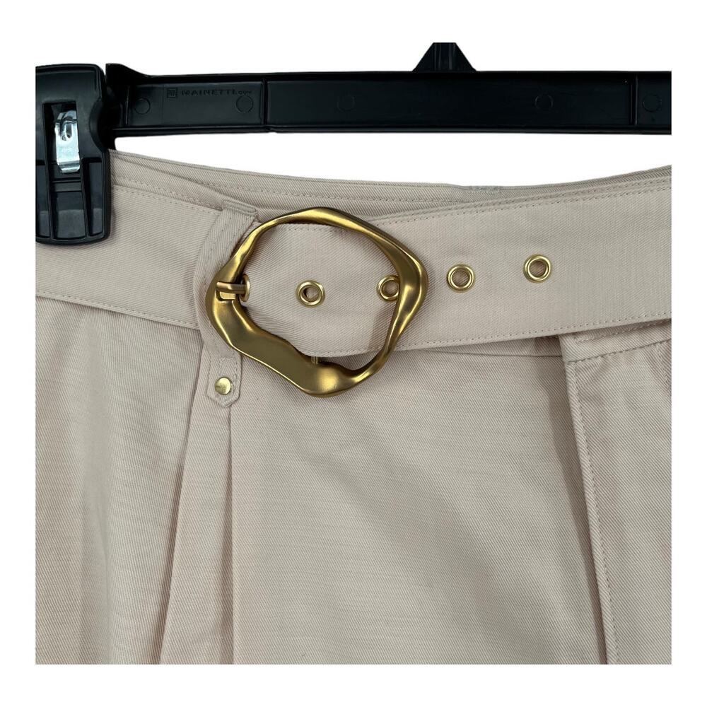 Paige Shorts Neva Belted high rise beige size 12 - Picture 3 of 7